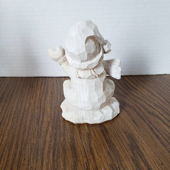 Design Works Carved Wooden Snowman Figurine - Picture 3 of 5